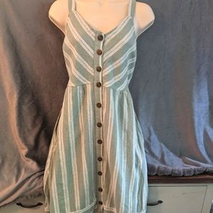 Stripes green maxi dress
